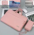 Set borsa rosa per laptop da 14 pollici con custodia piccola e fodera in peluche spessa - Rosa + borsa di alimentazione