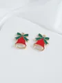 Detail of red Christmas bell charms with green bows for DIY jewelry making - Red Bell with Bow (Style 33)