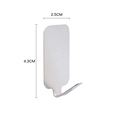 Single heart shaped stainless steel hook in silver finish with size dimensions - Rectangle / 1 Unit (2.5x4.3cm) / Stainless Steel