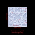 Translucent butterfly silicone mold for DIY earrings featuring star and heart shapes - Butterfly Earring Mold-ED#102
