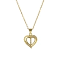 18k gold heart pendant necklace featuring sparkling diamond-set letter T and heart outline - Necklace I