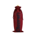 Sacchetto regalo per vino in lino bordeaux con scritta Cheers e coulisse per feste - Borgogna