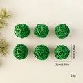 Set de seis bolas de ratán verde de 5cm para decoración navideña y manualidades DIY - Bola de mimbre 5cm / Verde