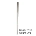 Square 304 stainless steel chopsticks in silver, length 19cm and weight 29g - 19cm / Silver