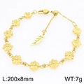 Gouden roestvrijstalen armband met lichtgroene stenen en sterrenschakel design - Lichtgroen (KB210353-GC)
