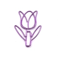 Creativa graffetta a forma di tulipano viola in metallo per cancelleria graziosa - Viola