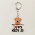 Detailed view of 2D acrylic keychain featuring a Yellow Lab with I Love My Yellow Lab text - Yellow Lab Style (6)