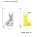 Easter rabbit silicone mold with heart design for DIY resin, candles and plaster crafts - Rabbit Ornament Mold-5