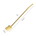 Paille cuillère en acier inoxydable 304 doré avec tête carrée et long manche 22,5cm - Cuillère Carrée Lisse - Or