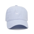 Kids light blue cotton baseball cap featuring a white smile embroidery on the front - Kids 52-54cm / Light Blue