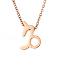 Rose gold plated stainless steel necklace featuring a Capricorn zodiac sign pendant - Capricorn - Rose Gold