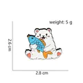 Cartoon polar bear holding fish enamel pin made of eco-friendly alloy for fashion - Polar Bear with Fish