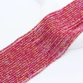 2mm faceted watermelon red crystal beads with AB coating for DIY jewelry making - 2mm (Approx. 210 Beads per Strand) / Porcelain Red AB