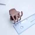 Brown matte shark hair claw clip measured with a ruler showing the 3.5cm compact size - 3.5cm / Matte Bean Paste