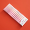 Set di 6 graziose penne gel a scatto sfumate rosa Morandi in astuccio trasparente - Set da 5 / Serie Rosa Morandi