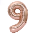 Rose gold 32-inch number 9 foil balloon with metallic mirror finish for birthday party - Number 9 / Rose Gold