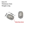Retro Tibetan silver bead 14x10mm with embossed floral pattern for DIY jewelry - 4# (Flower Rectangle)
