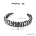 Detail eines Retro-Punk-Drachenschuppen-Armreifs mit Maßen 63x12mm und einem Gewicht von 51g - Armband (KB156376-KJX)