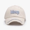 Distressed beige baseball cap with blue 'special' embroidery and retro vintage style - Distressed Style (24A111) / Off White