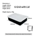Black 6-grid skull silicone ice mold with clear lid, dimensions 165x114x50mm, 140g - 6-Grid Square (With Lid) / Black