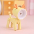 Mini deer-shaped LED night light in yellow with adjustable joints and orange antlers - Deer / Yellow