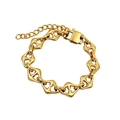 Dettaglio catena in acciaio al titanio placcato oro 18K con chiusura a moschettone e maglie H - Ck940 - Bracciale In Oro