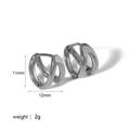 Orecchini a doppio cerchio intrecciati in finitura argento, 11mm x 12mm, 2g - Cerchi doppi intrecciati (TE6231-S)