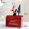 Red Christmas iron mailbox ornament with Santa and tree, dimensions 8x5x12cm - Type D-Red Santa Mailbox (Large)
