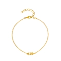 Cavigliera dorata bohémien con tre triangoli cavi su una catena minimalista - Albero Oro KC