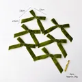 Set of 6 olive green velvet bows for Christmas tree decoration, 13cm with gold ties - 2.5cm Light Green / 6 Pack