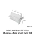 White silicone Christmas tree mold for DIY scented candles and handmade soap crafts - Mirror Style - Simple Small / Milky White