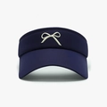 Dark blue open top sun hat for women featuring a white decorative bow on the front - One Size(Adjustable) / Royal Blue