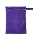 Waterproof purple diaper storage bag with single zipper and hanging snap strap - 15*18cm / Purple
