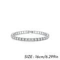 Sparkling S925 sterling silver tennis bracelet with 16cm length and round zircon stones - 16cm / 4mm Style (RHB2080)