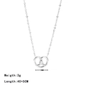 Collana con ciondolo pretzel argento e zircone, lunghezza 40+5cm e larghezza di 13mm - Collana / Argento