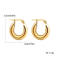 Polished 18K gold plated thick croissant hoop earrings with 2.2cm diameter - XYE0026-Minimalist Smooth