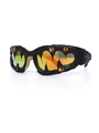 Unique street style handmade sunglasses with black textured frame and orange monster eyes - Gold Frame Orange Lens Gold Eyeballs