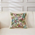Vintage Kissenbezug mit Blumenmuster, Baumwolle Leinen Jacquard Sofakissen ohne Füllung. - 45*45cm (Ohne Kern) / Muster 08 (Schwärmende Schmetterlinge)