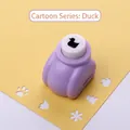 Creative purple paper puncher with white button and duck pattern for DIY scrapbooking - Cartoon Series: Duck