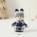 Pupazzo di neve in peluche blu e bianco con cappello grigio, misura 20cm x 15cm - Mini pupazzo di neve (stile cappello a doppia sfera)