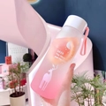 Pink gradient frosted large capacity water bottle with white deer and star pattern - AS Plastic / 500ml / Matte Pink