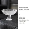 Frosted lotus shaped glass tea cup with stem in transparent finish for ceremonial tea - Frosted
