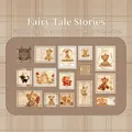 Set di 30 adesivi vintage Fiabe 90x110mm per scrapbooking e decorazione diario - Carta patinata / Racconto di Fate (Regalo di Orso)