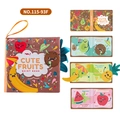 Fruit themed infant soft cloth book with vibrant illustrations and portable strap - Fruit Theme (115-93F)