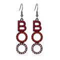 Halloween drop earrings with black BOO lettering and sparkling red rhinestones - 16.Red Letter BOO Earrings