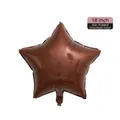 Chocolate brown 18 inch star shaped foil balloon with metallic finish for parties - 18-inch Star Chocolate