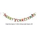Weihnachtsgirlande aus Papier mit Merry Christmas Schriftzug und Rentier-Motiven in Rot - Merry Christmas Buchstaben Stil (Z1)