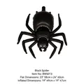 Mini black spider foil balloon for Halloween party decor, sized 19x19 inches inflated - GF Black Spider