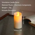 Set of 12 ivory flameless LED candle lights with warm yellow glow for table decor - Diameter 5cm * Height 9cm