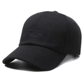 Berretto da baseball in cotone nero con ricamo Boston e cuciture 3D in rilievo - Regolabile / Nero Con Lettere Nere